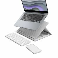 Pop-Up Desk Kit with Laptop Stand for 10"-17" Laptops, Sand/Off-white